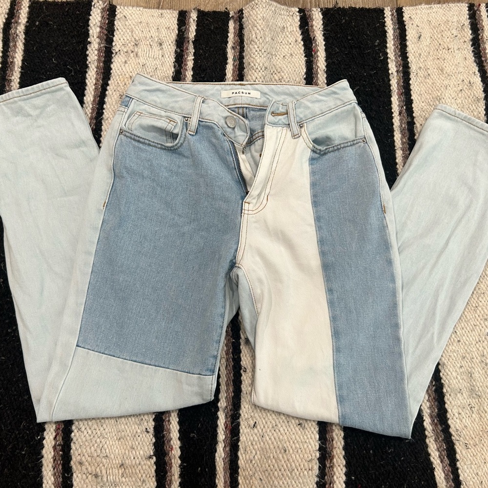Multi color blue jeans